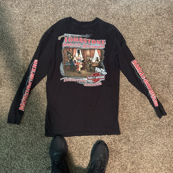 Harley-Davidson Black Long Sleeve with Red Graphics - Picture 1 of 3